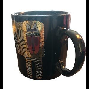 Laurel Burch 80’s Ancient Zebra Cat Pharaoh Coffee Mug Colorful Made in Japan